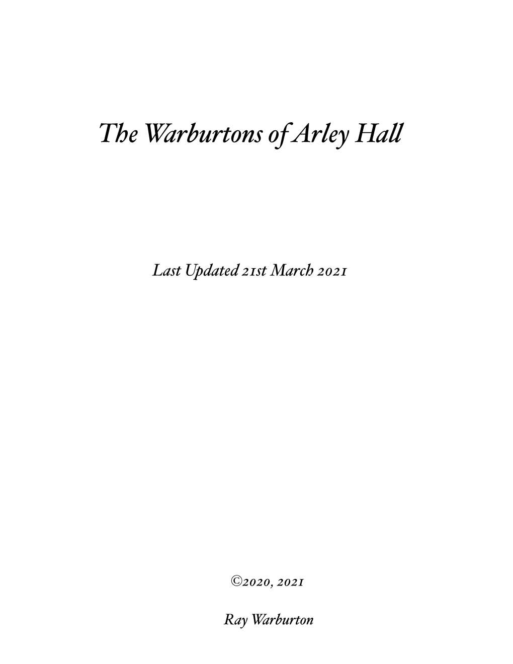 The Warburtons of Arley Hall