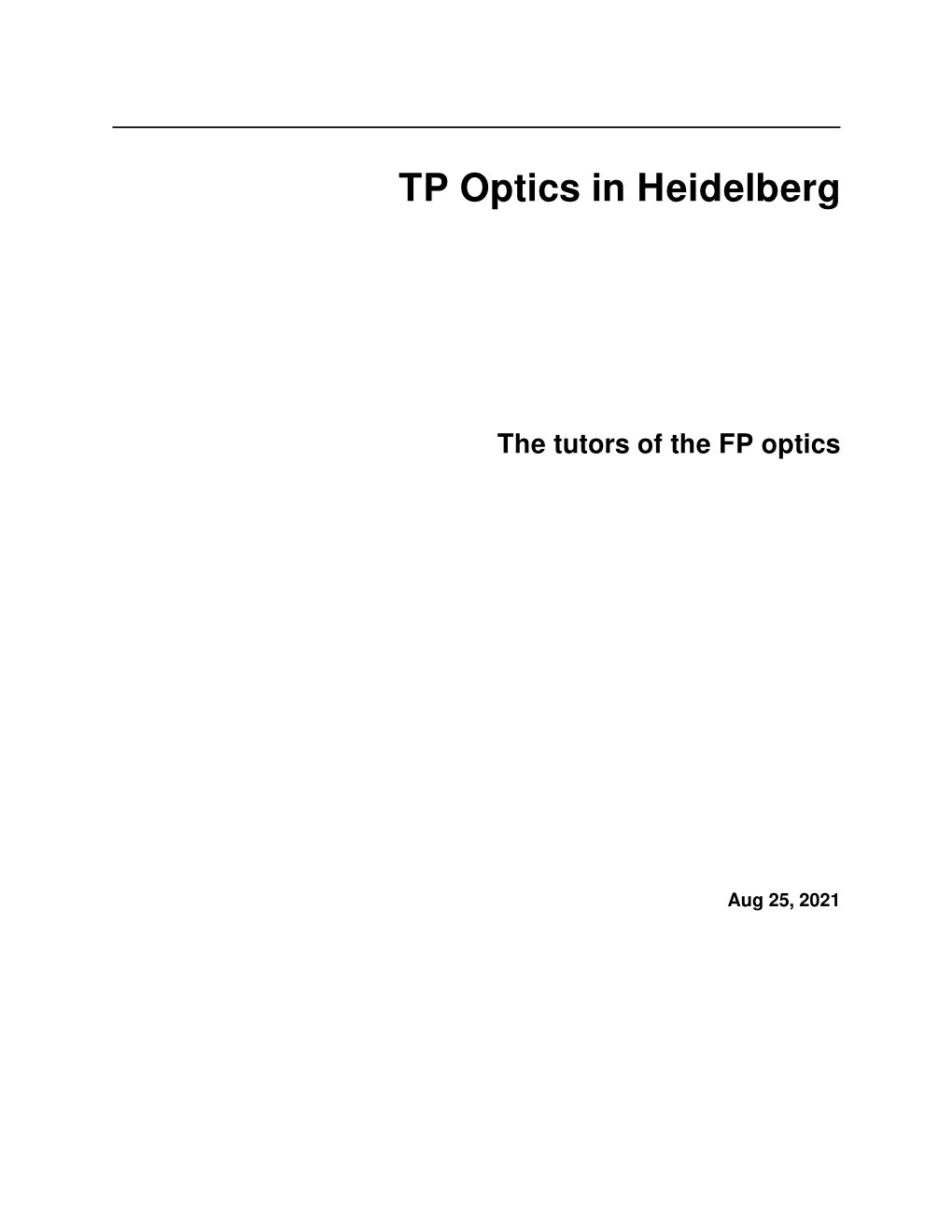 TP Optics in Heidelberg