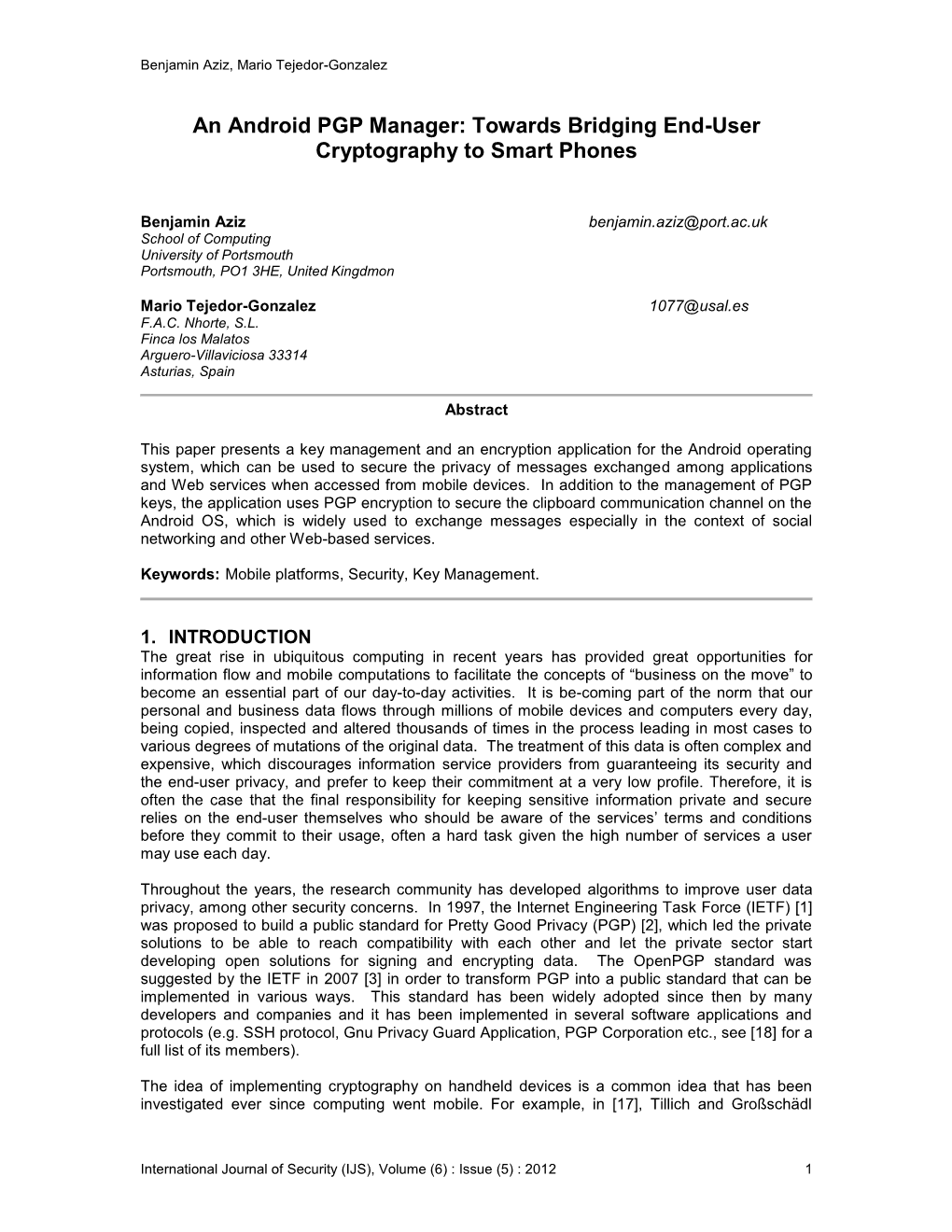 An Android PGP Manager: Towards Bridging End-User Cryptography to Smart Phones
