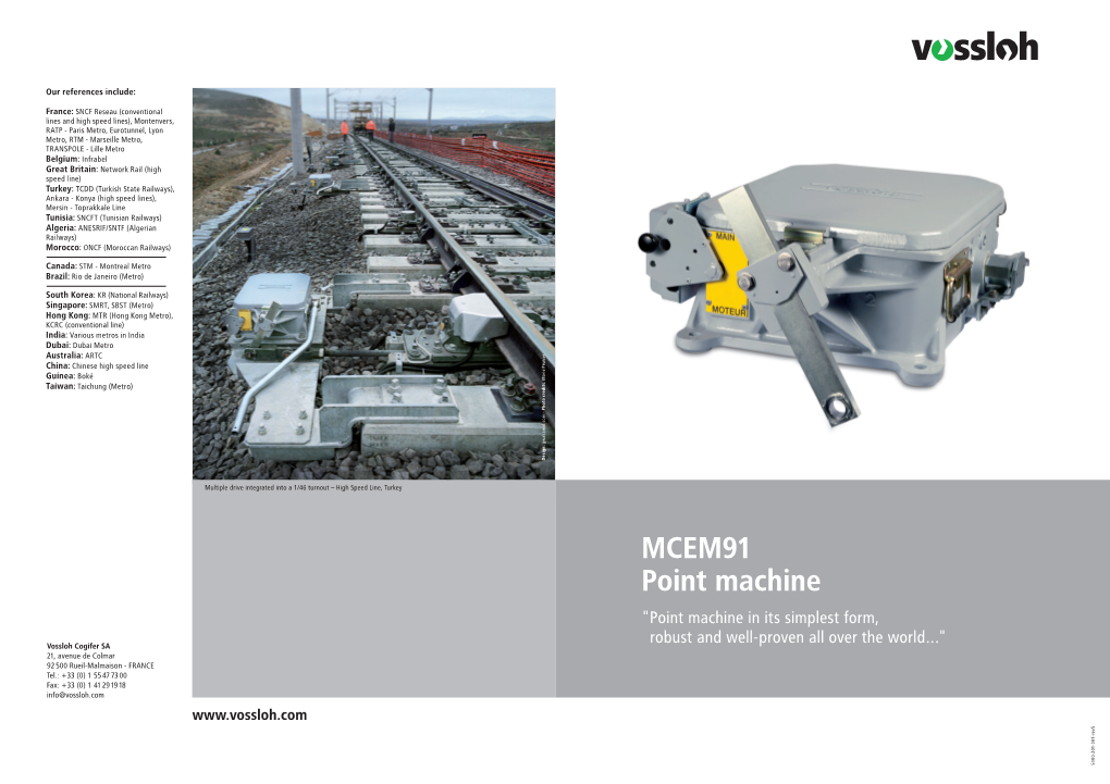 MCEM91 Point Machine "Point Machine in Its Simplest Form