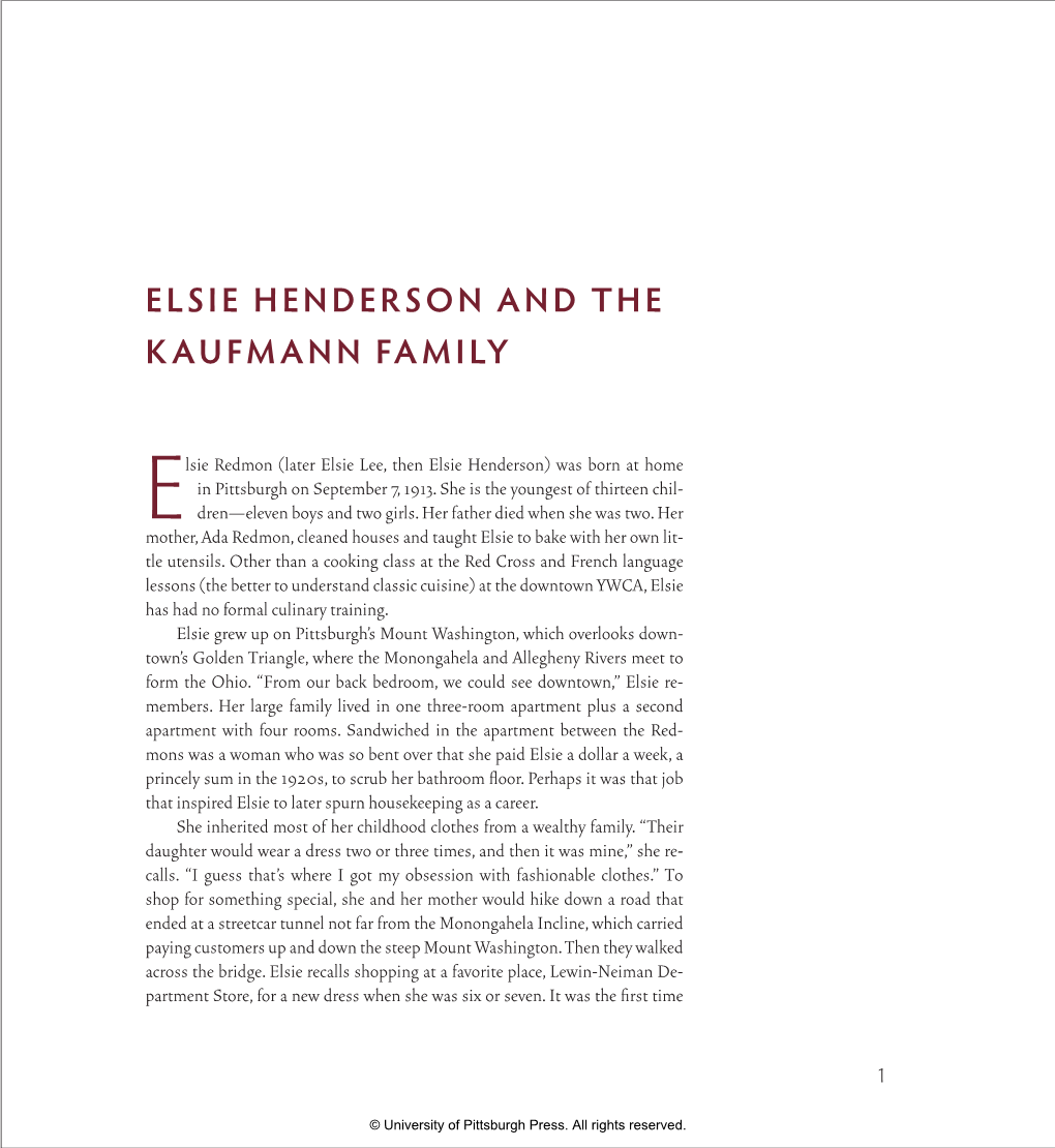 Elsie Henderson and the Kaufmann Family