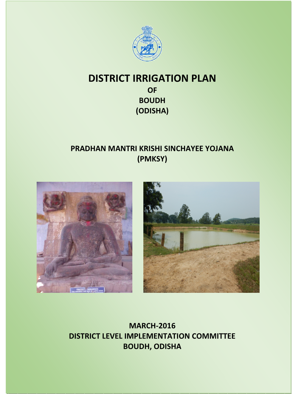 District Irrigation Plan of Boudh (Odisha)