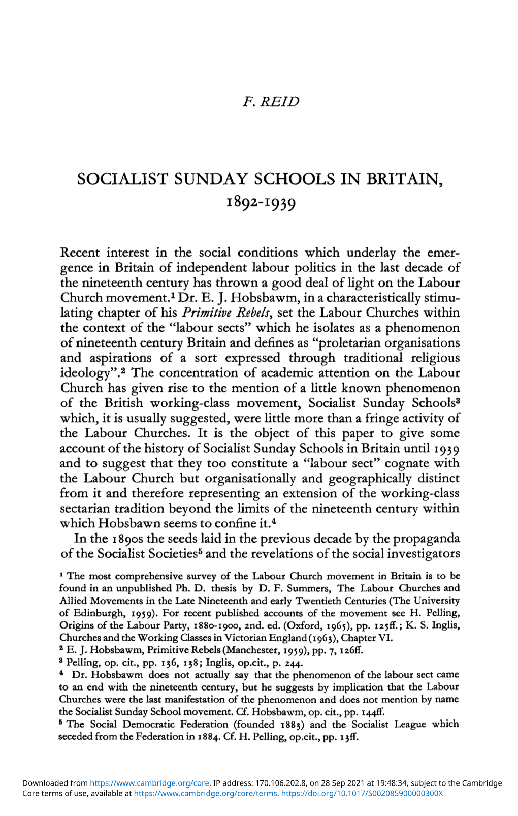 Socialist Sunday Schools in Britain, 1892–1939