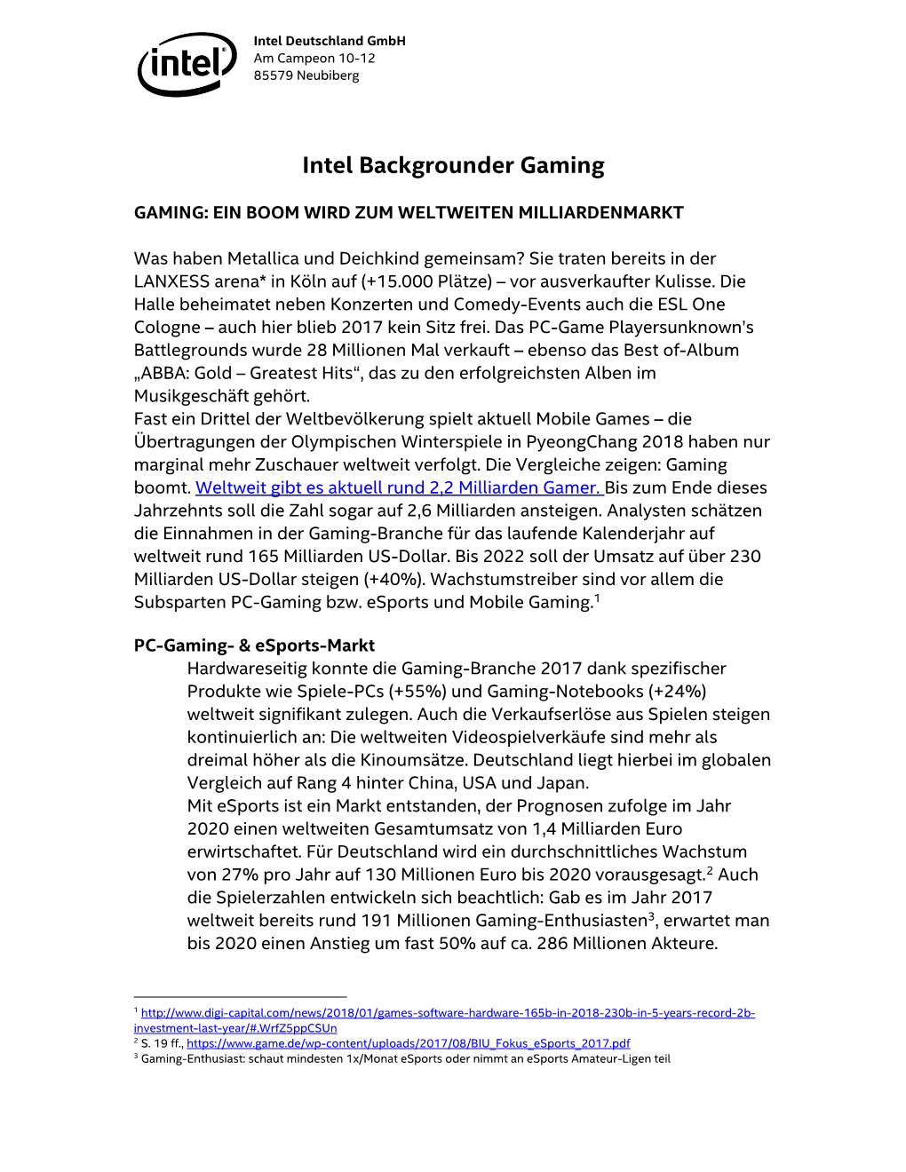 Intel Backgrounder Gaming