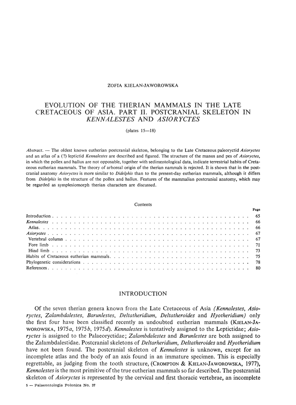 Evolution of the Therian Mammals in the Late Cretaceous of Asia