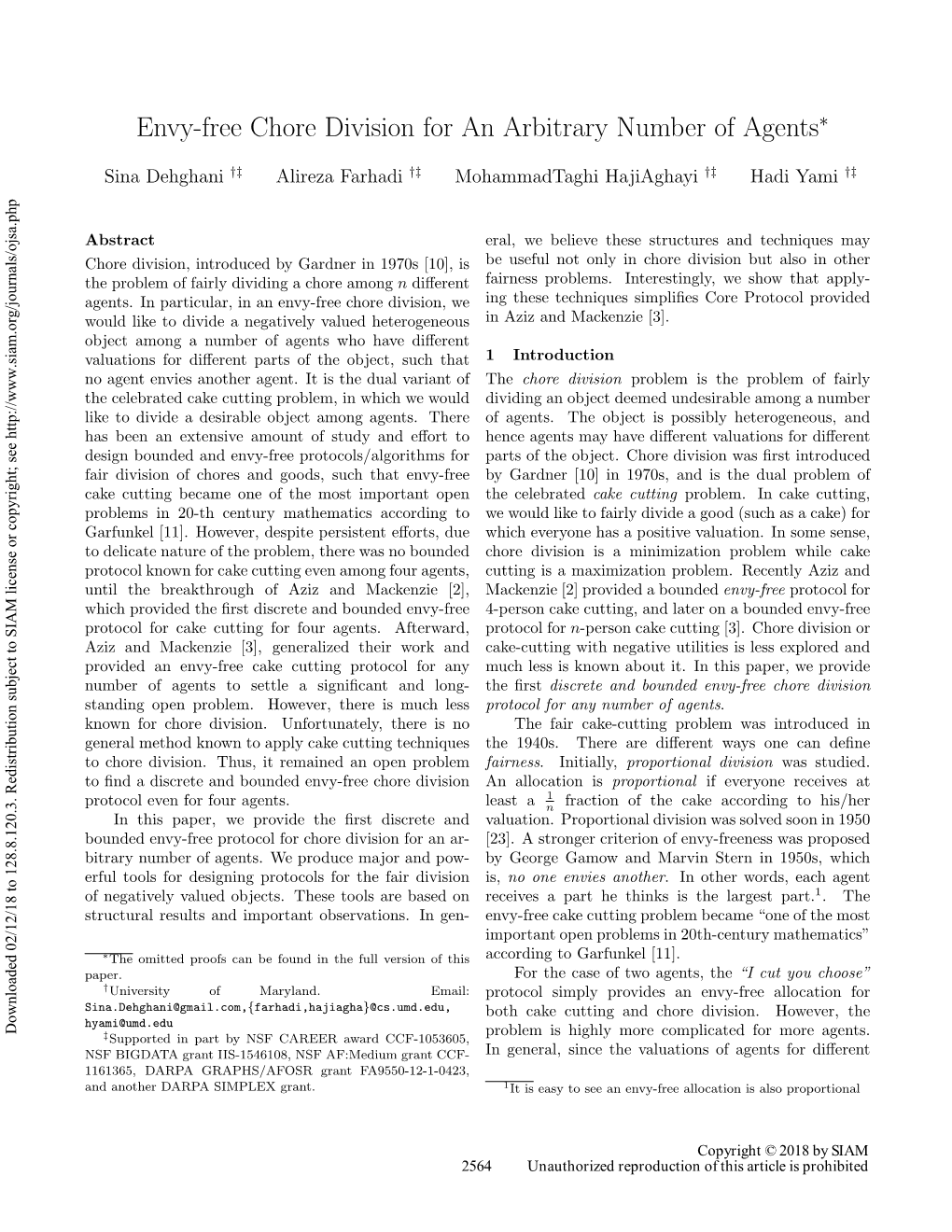 Envy-Free Chore Division for an Arbitrary Number of Agents∗