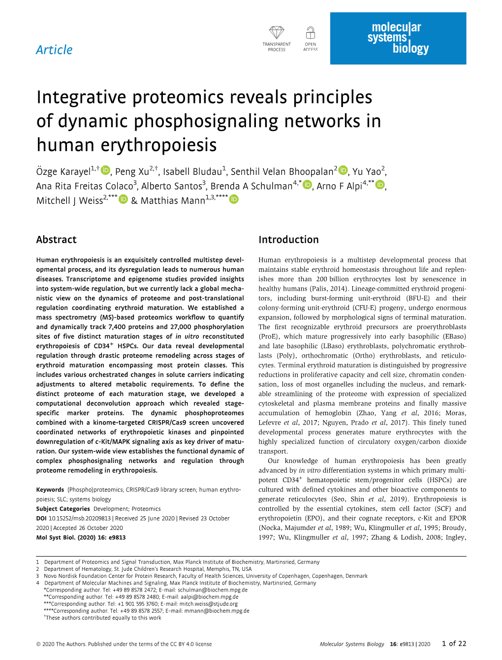 Integrative Proteomics Reveals Principles of Dynamic Phosphosignaling Networks in Human Erythropoiesis