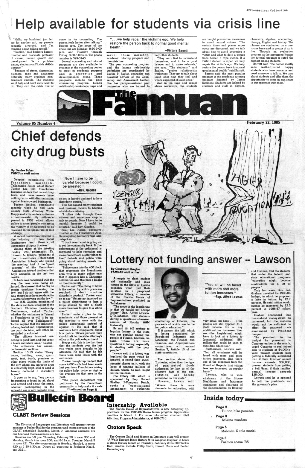The Famuan Febuary 22, 1985 (Various FAMU Publications)