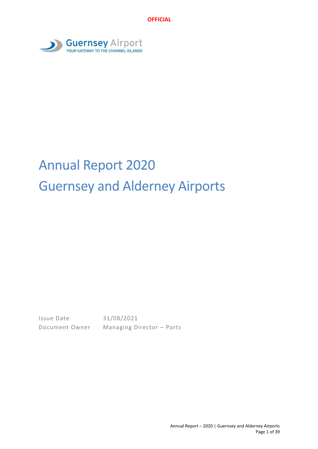 Annual Report 2020 Guernsey and Alderney Airports
