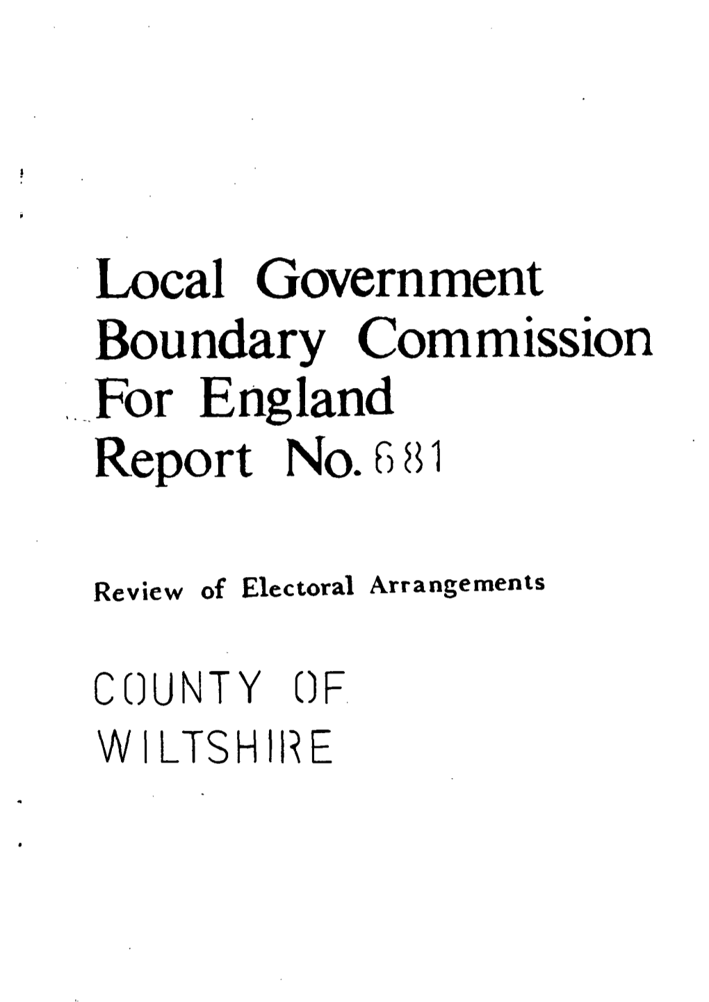 Local Government Boundary Commission for England Report No