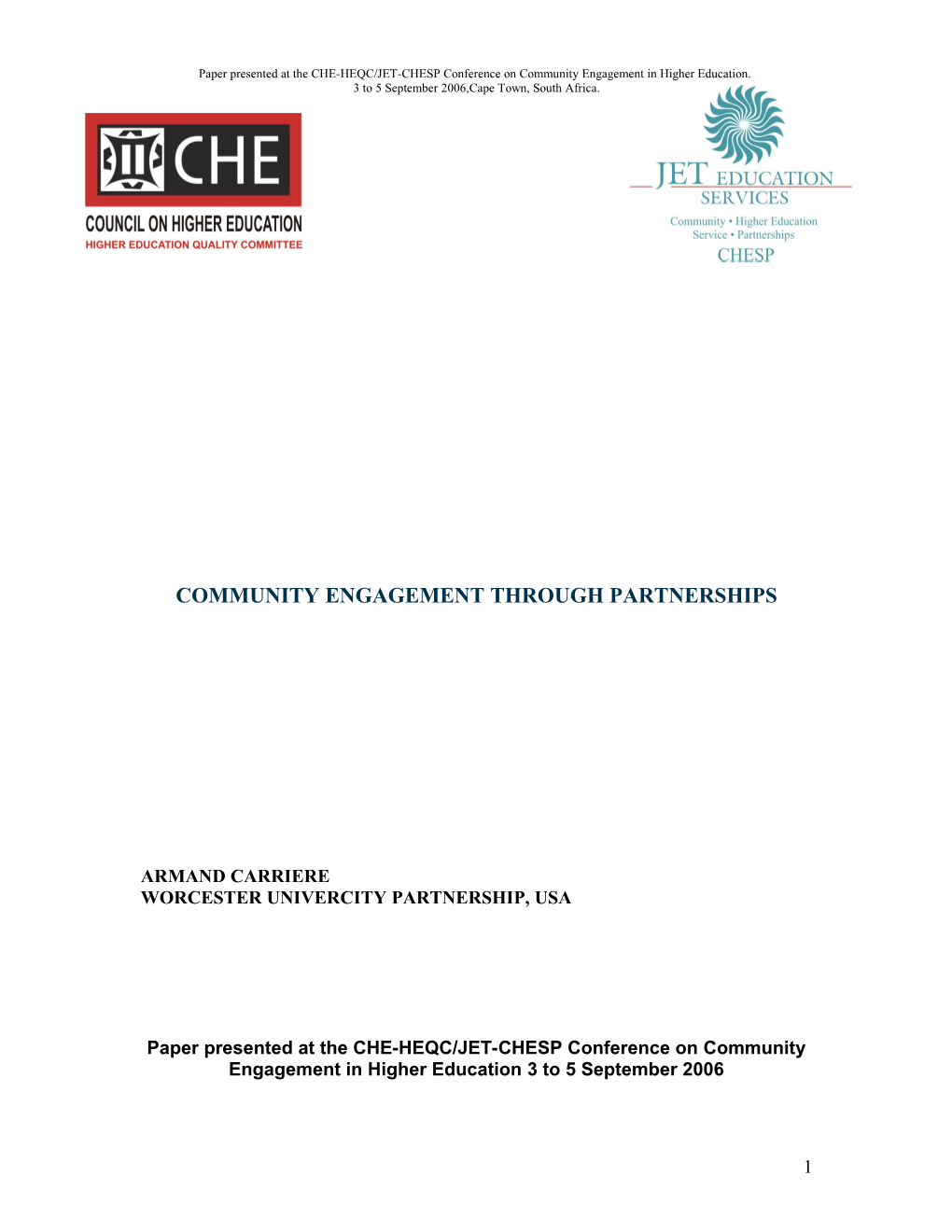 A Conceptual Framework for Partnerships