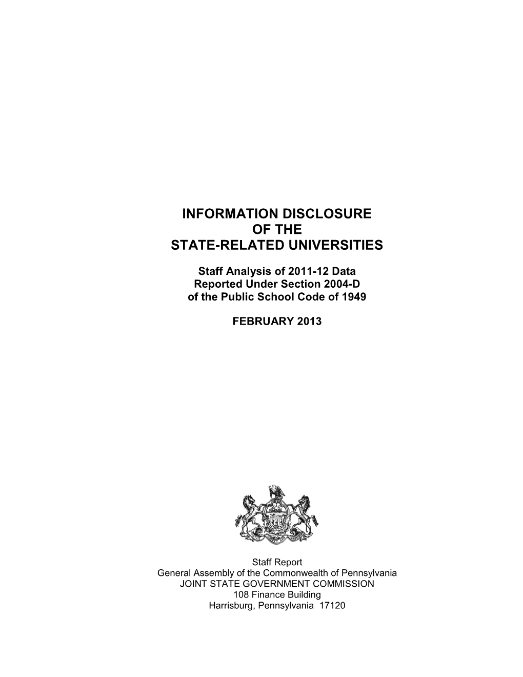 Information Disclosure of the State-Related Universities