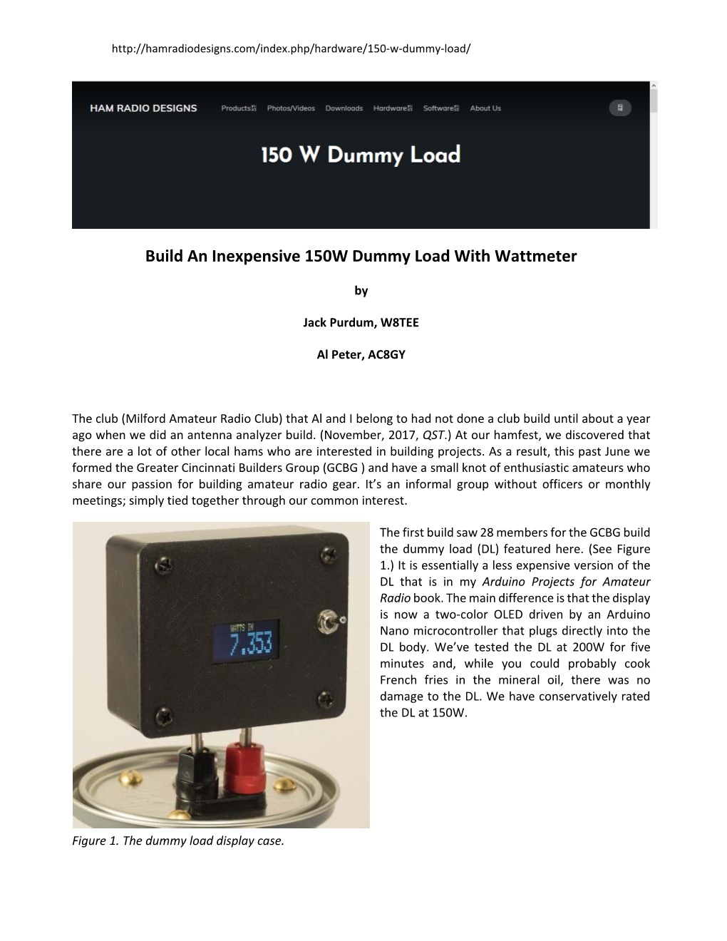 Build an Inexpensive 150W Dummy Load with Wattmeter