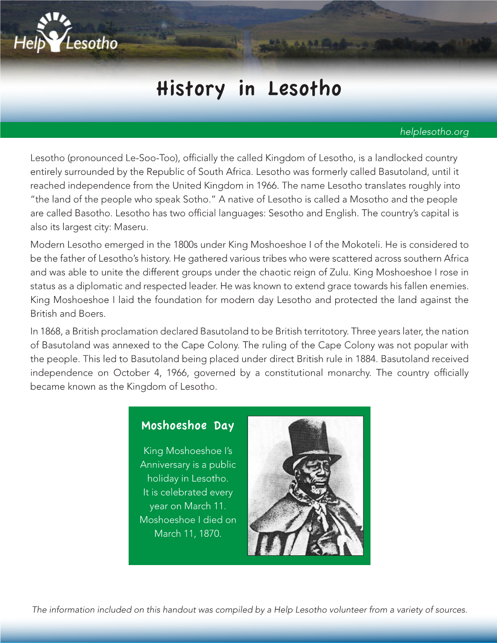 History in Lesotho