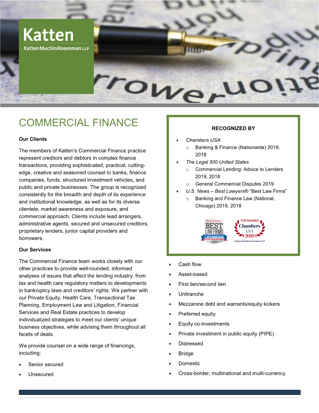 Commercial Finance Recognized By