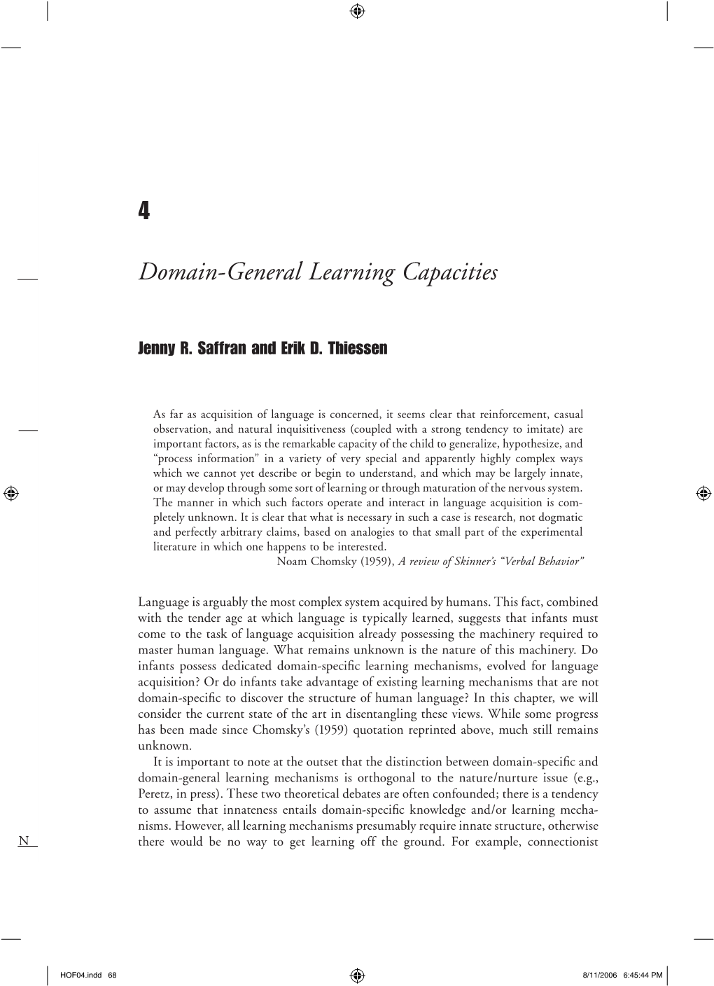 Domain-General Learning Capacities