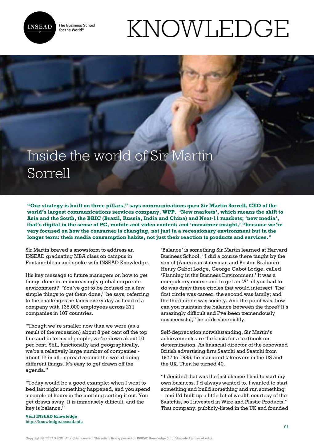 Inside the World of Sir Martin Sorrell