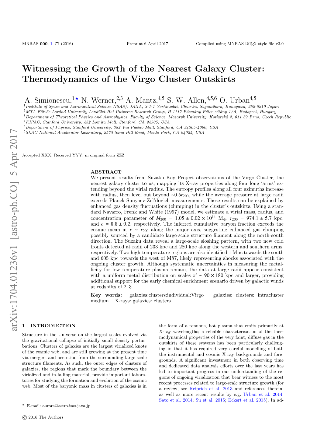 Thermodynamics of the Virgo Cluster Outskirts