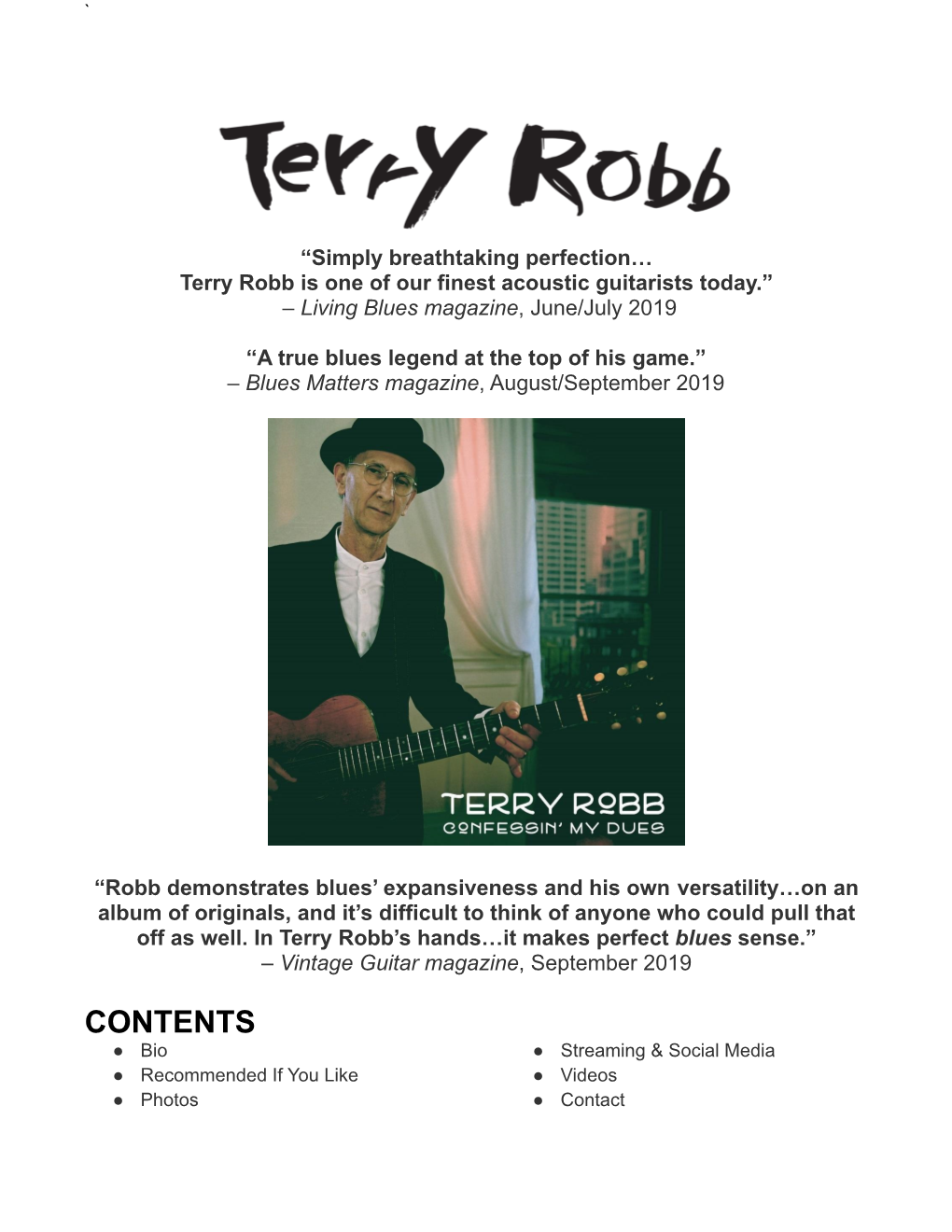 Terry Robb EPK June 2021.Docx