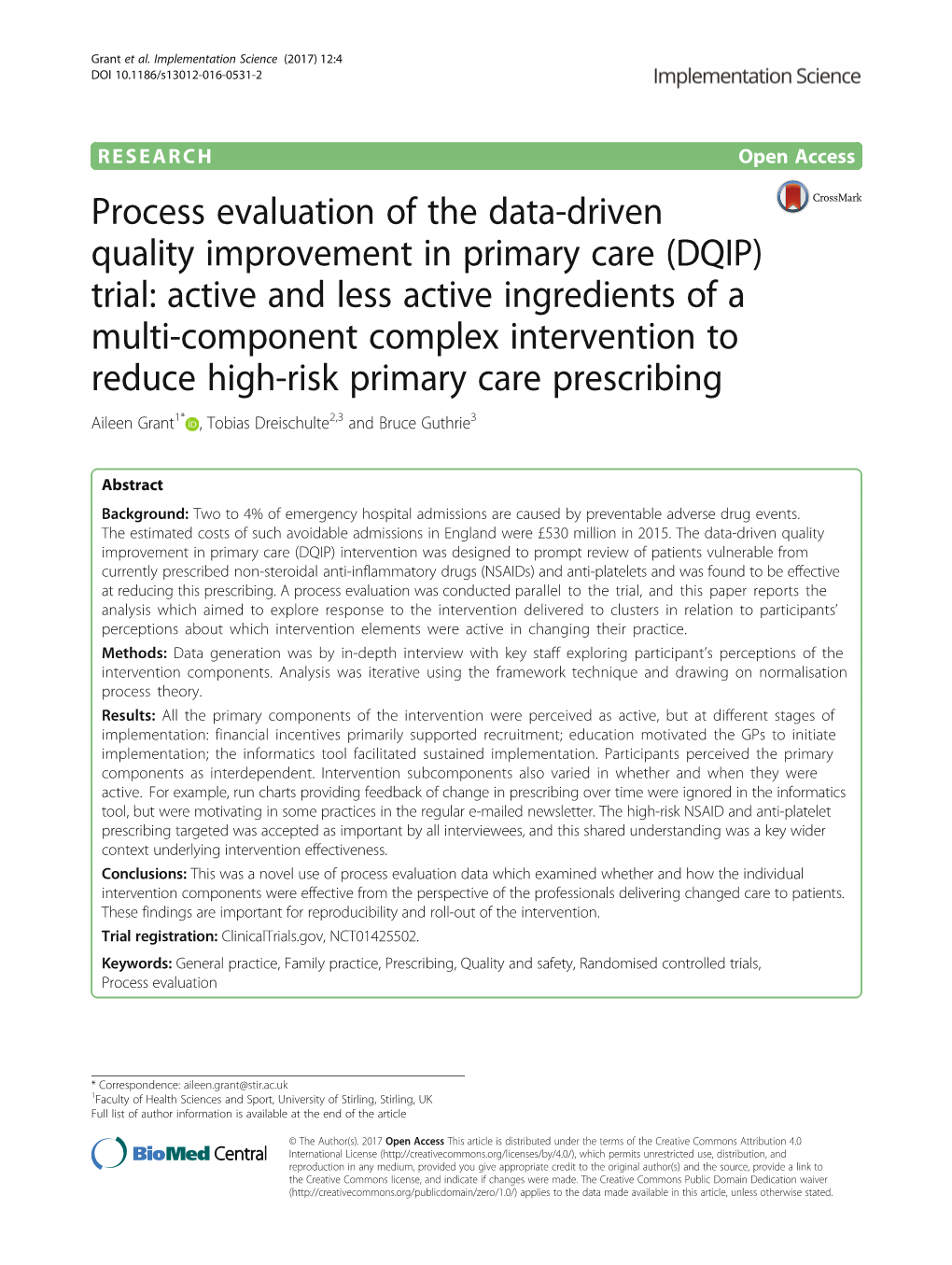 Process Evaluation of the Data-Driven Quality Improvement in Primary Care