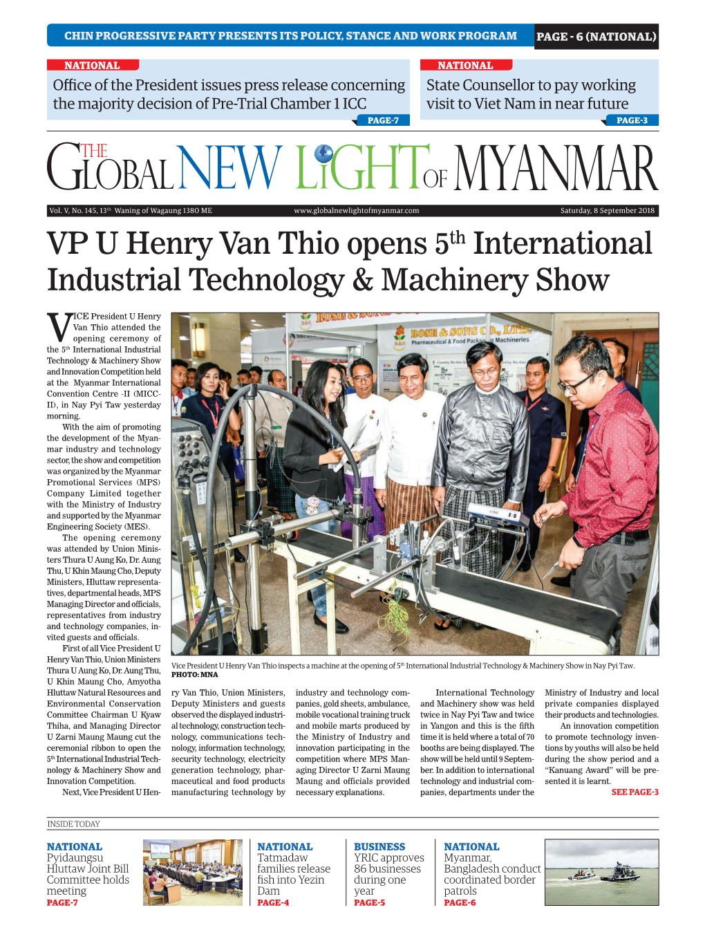 VP U Henry Van Thio Opens 5Th International Industrial Technology & Machinery Show