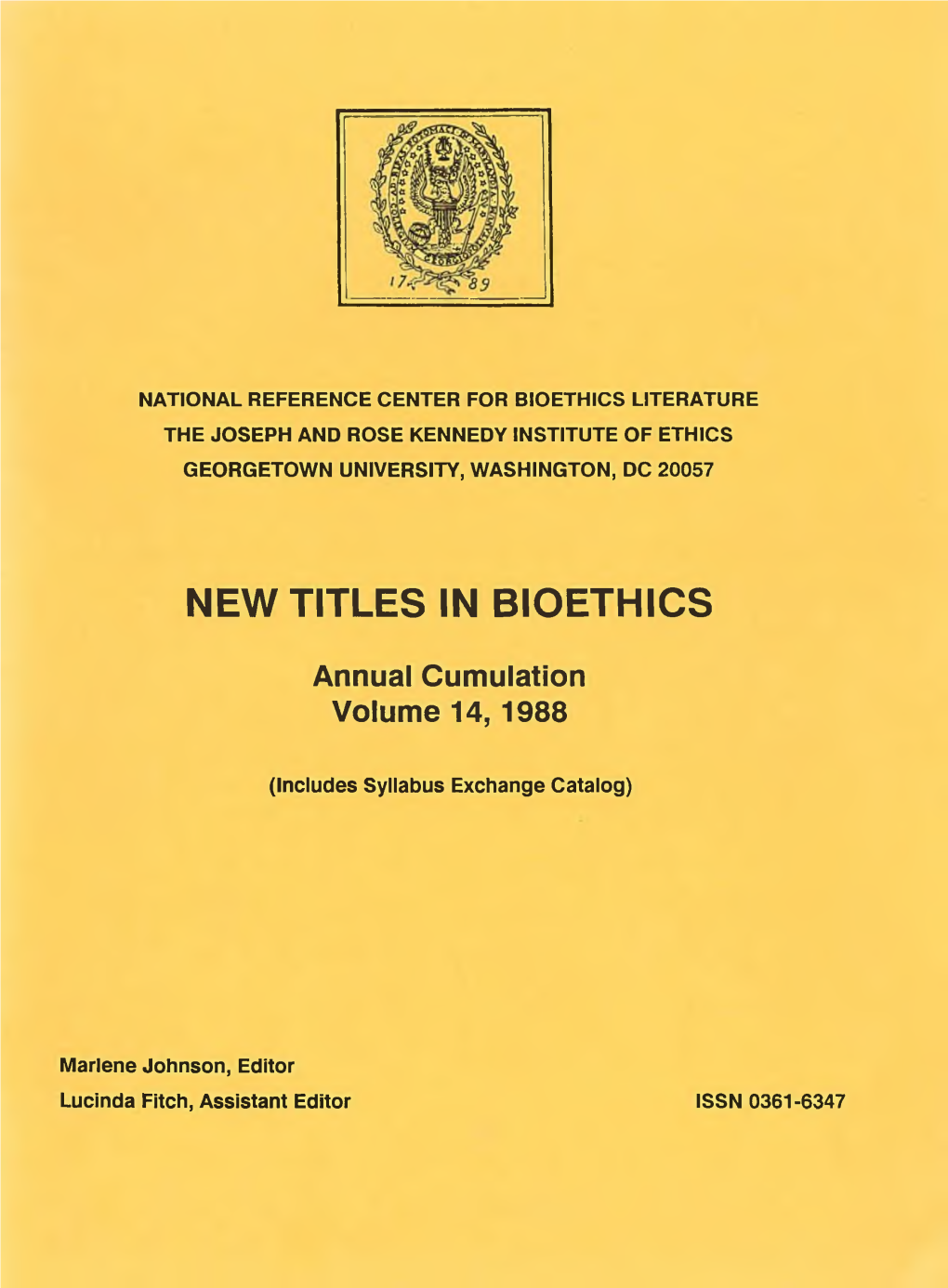 New Titles in Bioethics