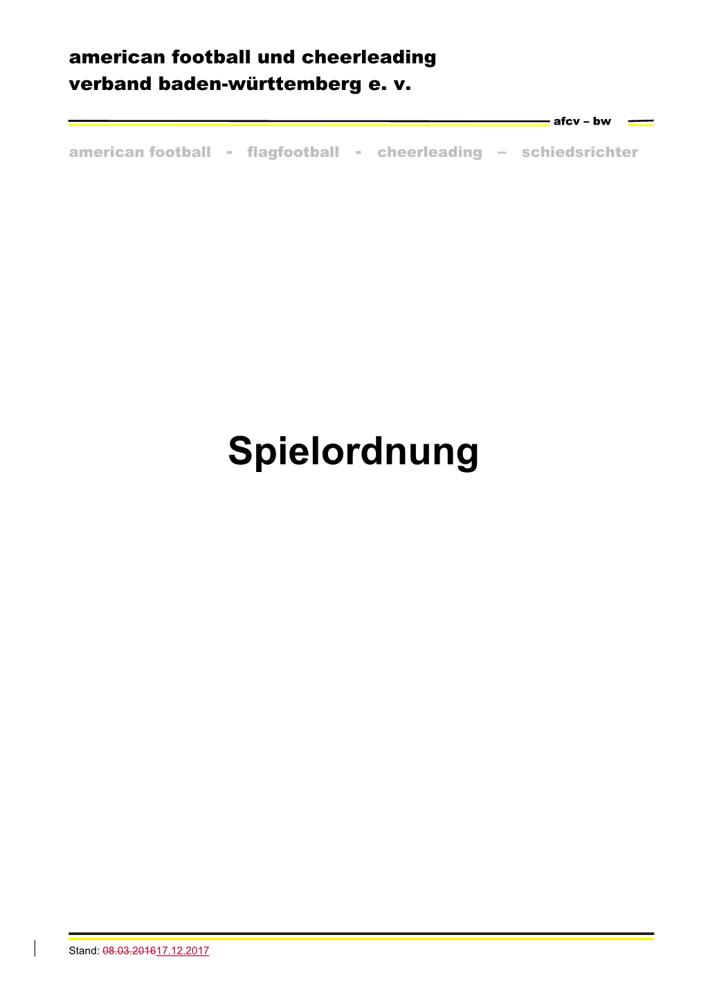 Spielordnung