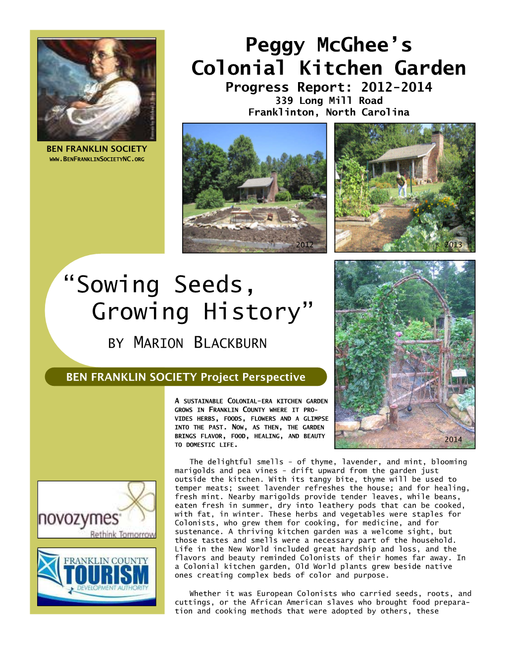 “Sowing Seeds, Growing History”