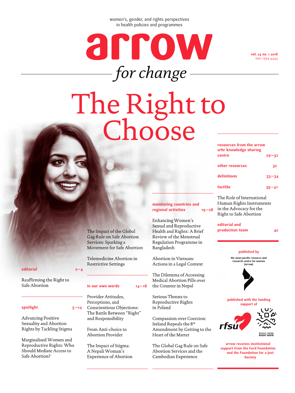 The Right to Choose Resources from the Arrow Srhr Knowledge Sharing Centre 29—32