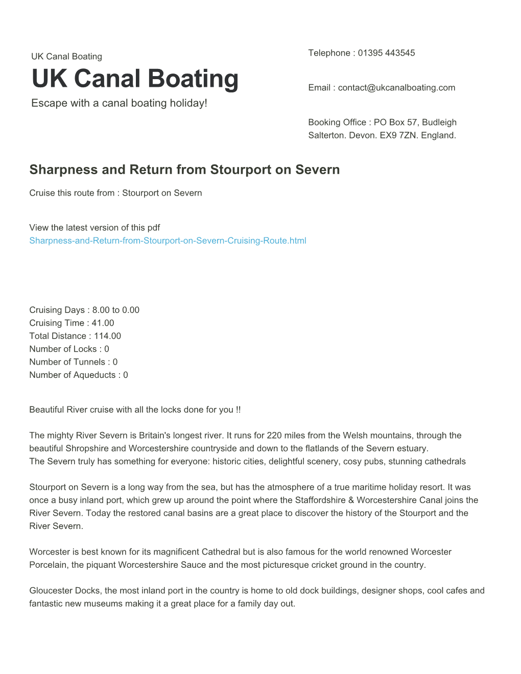 Sharpness and Return from Stourport on Severn | UK Canal Boating