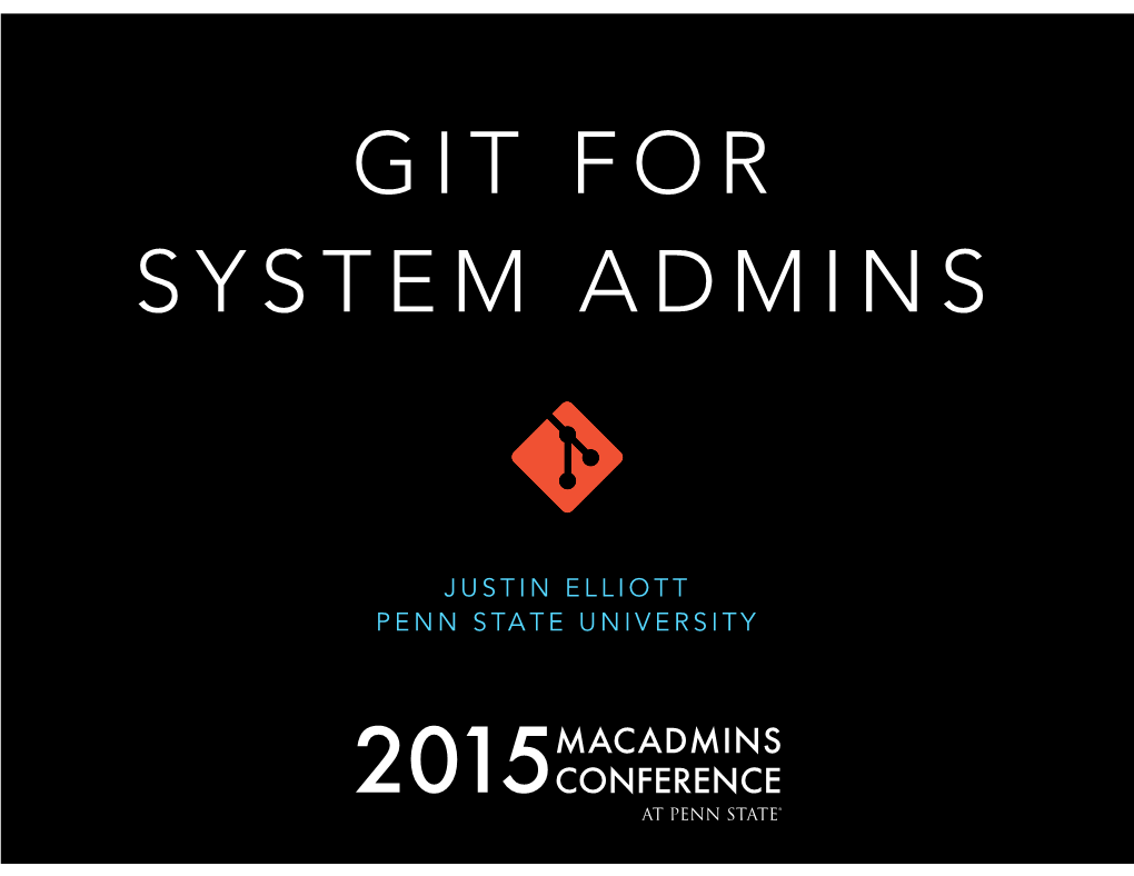 Git for System Admins.Key