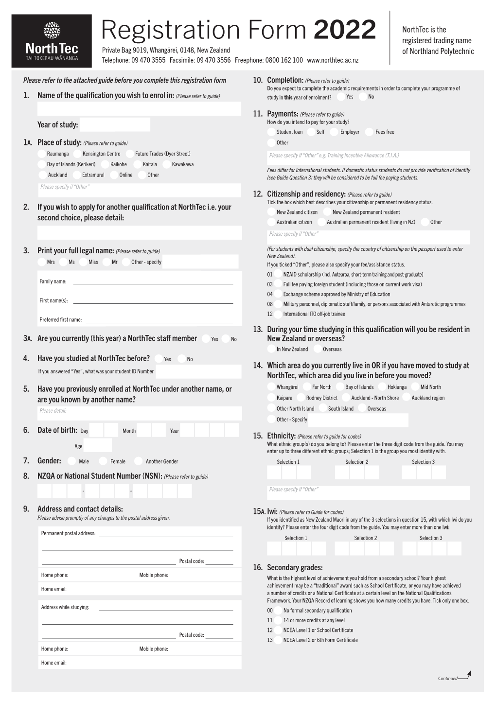 Registration Form 2022