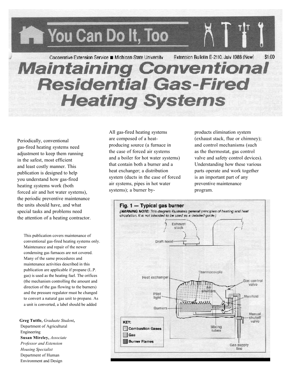 Maintaining Conventional Residential Gas-Fired Heating Systems