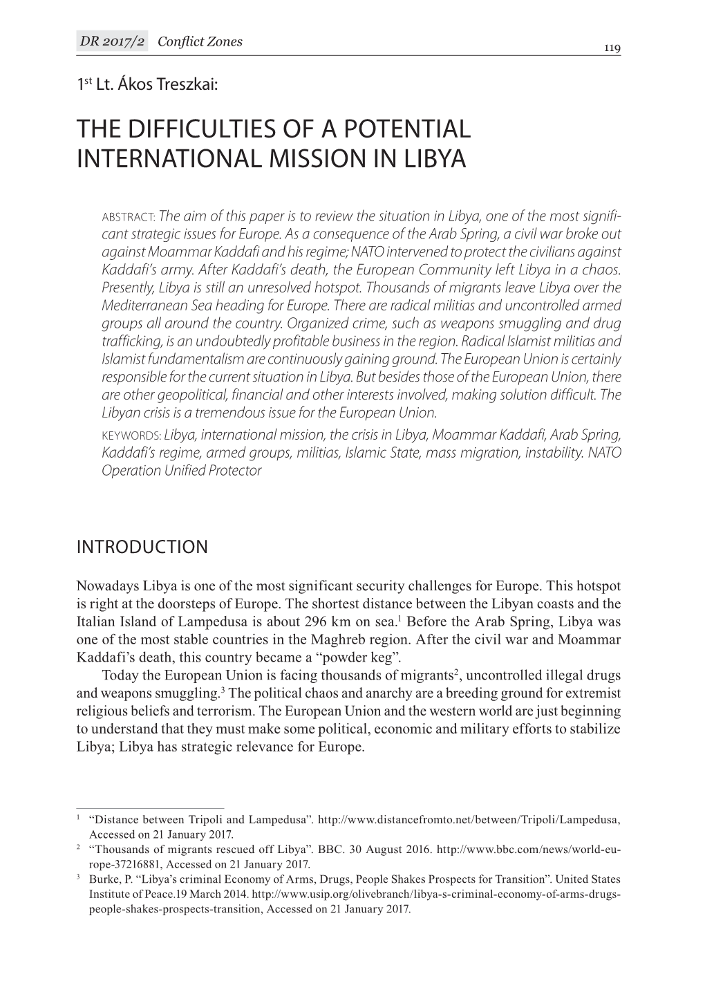 The Difficulties of a Potential International Mission in Libya