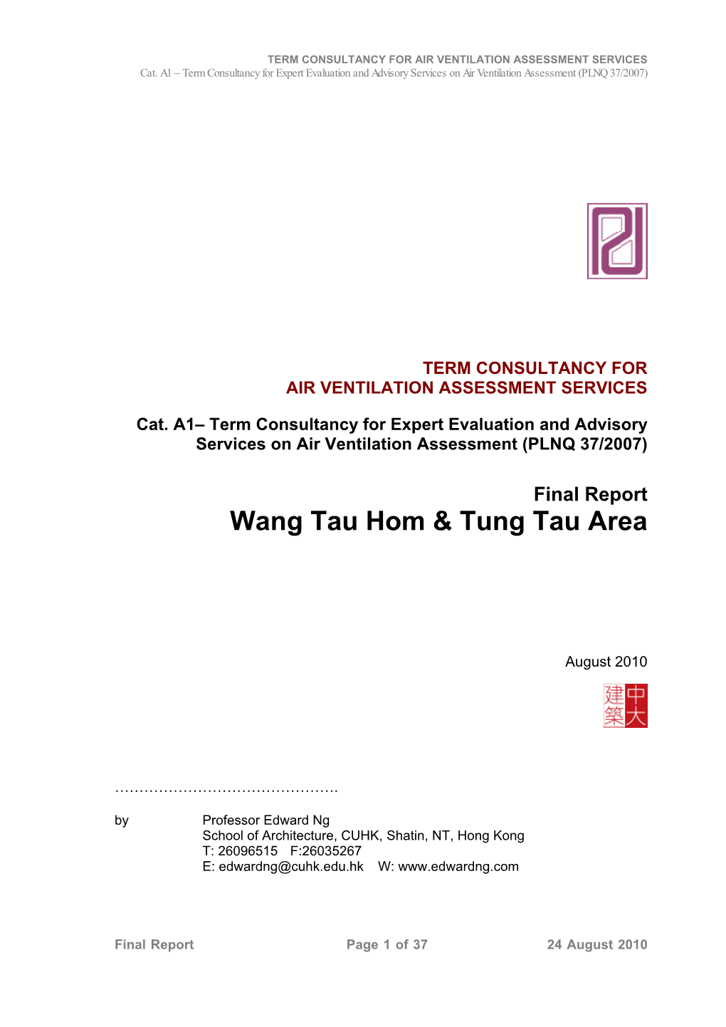 Final Report Wang Tau Hom & Tung Tau Area