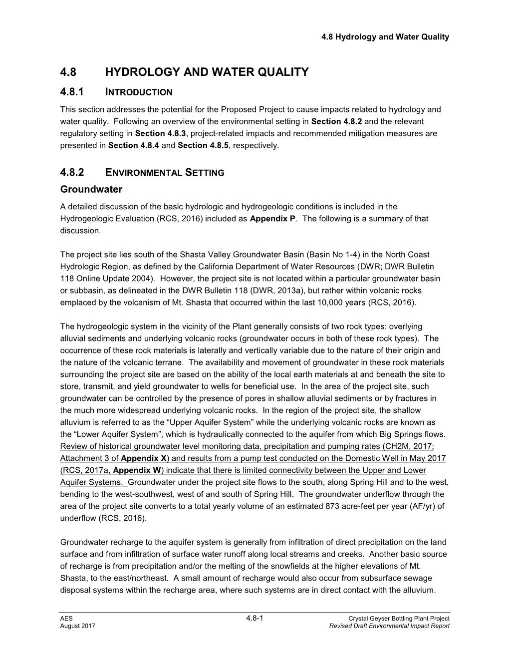 4.8 Hydrology and Water Quality