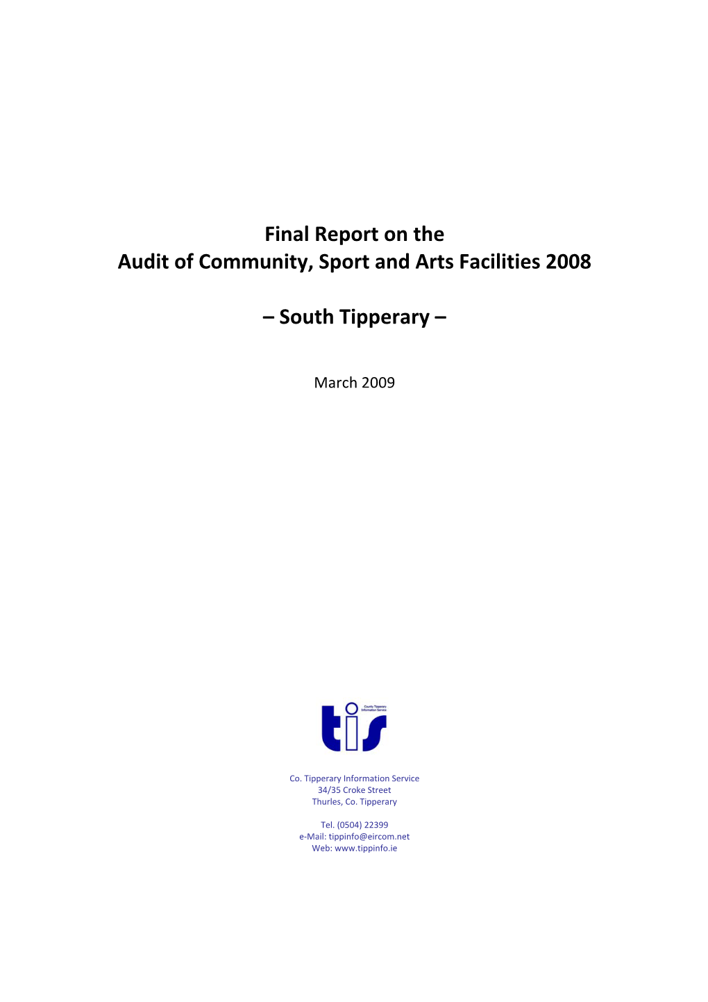 Facility Audit Report 2009.Pdf