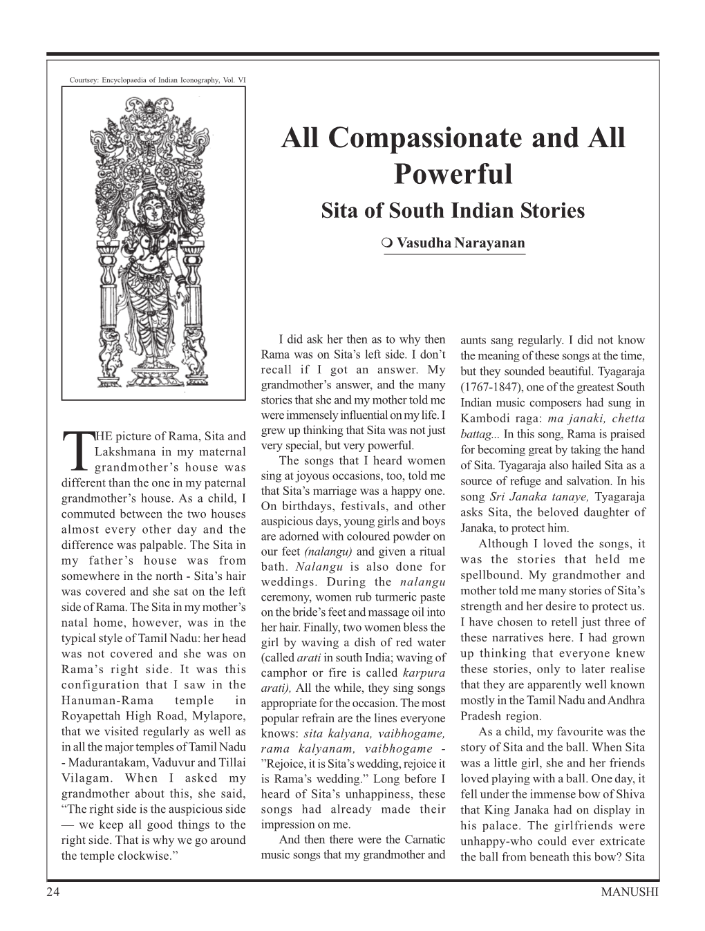 Compassionate and All Powerful Sita of South Indian Stories  Vasudha Narayanan