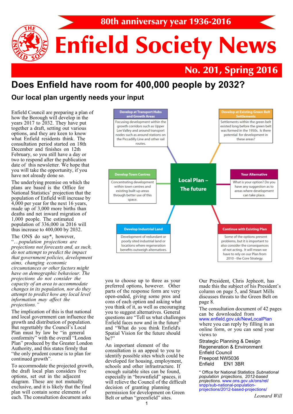 2016 Enfield Society News No