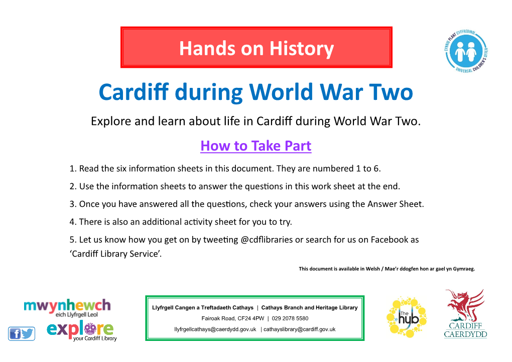 Cardiff During World War Two Explore and Learn About Life in Cardiff During World War Two