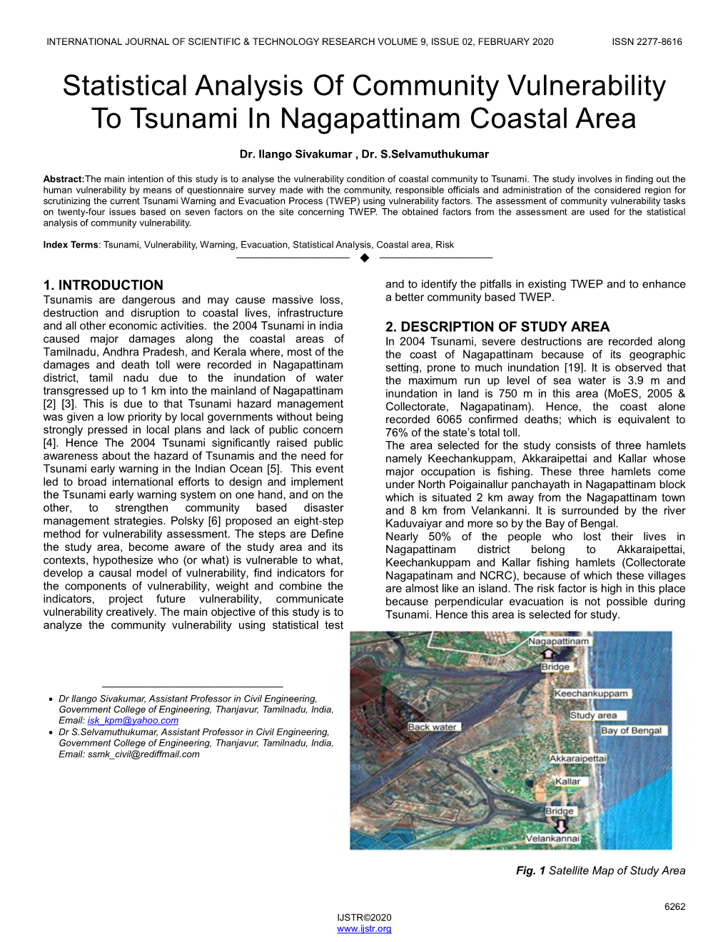 Statistical Analysis of Community Vulnerability to Tsunami in Nagapattinam Coastal Area