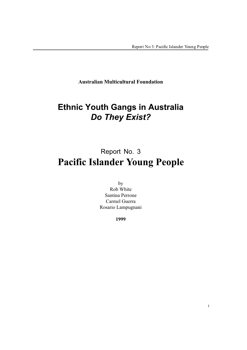 Report 3 – Pacific Islander Young People