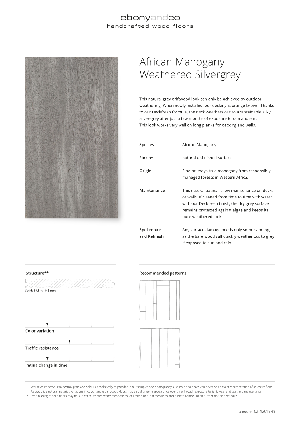 African Mahogany Weathered Silvergrey