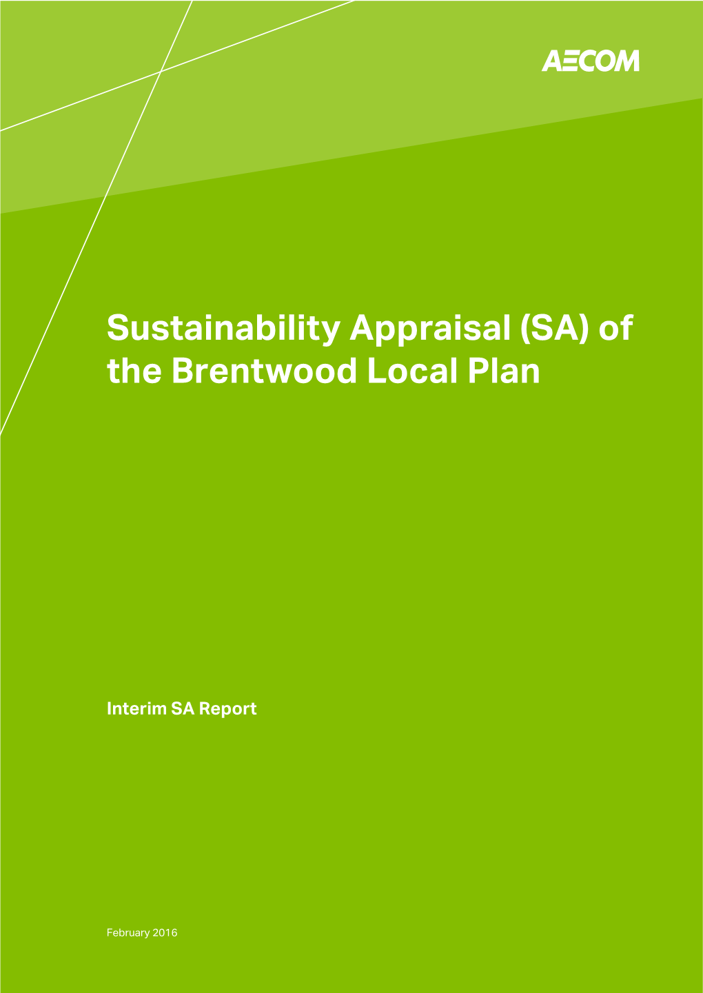 Brentwood Local Plan Interim SA Report (February 2016)