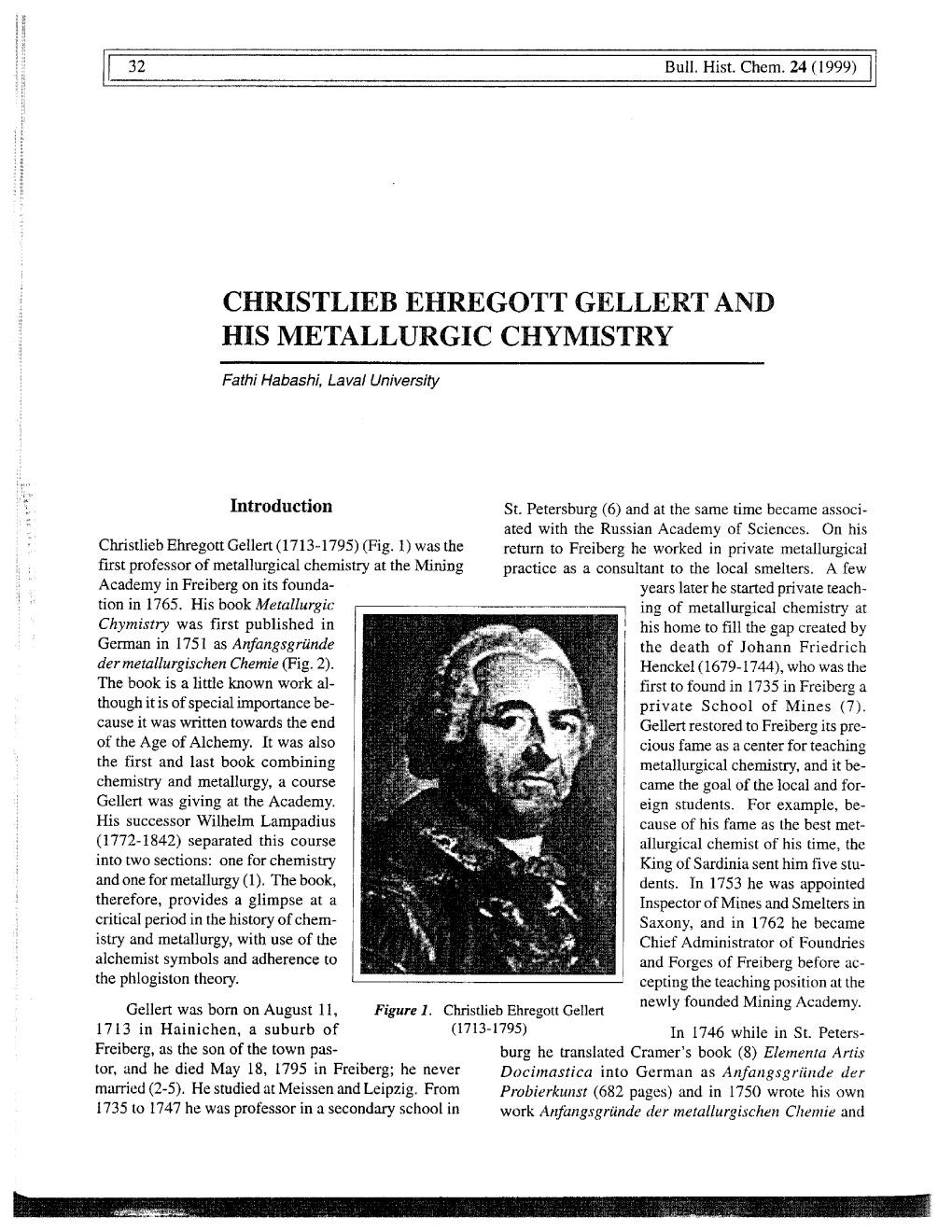 Christlieb Ehregott Gellert and His Metallurgic Chymistry