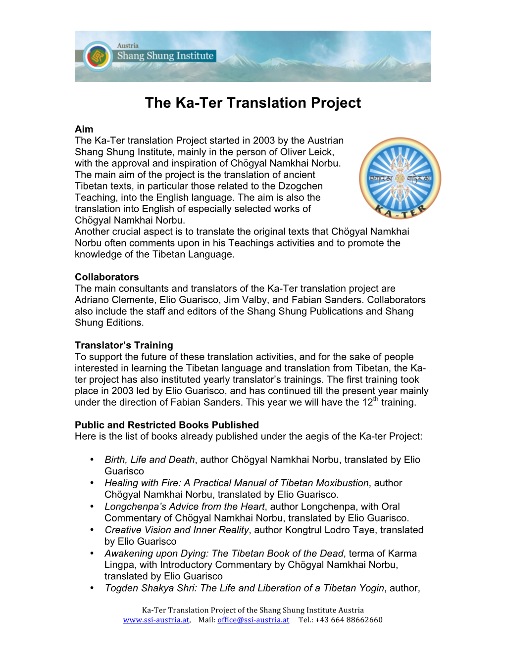 The Ka-Ter Translation Project