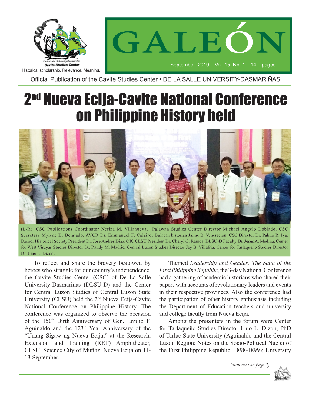 2Nd Nueva Ecija-Cavite National Conference on Philippine History Held