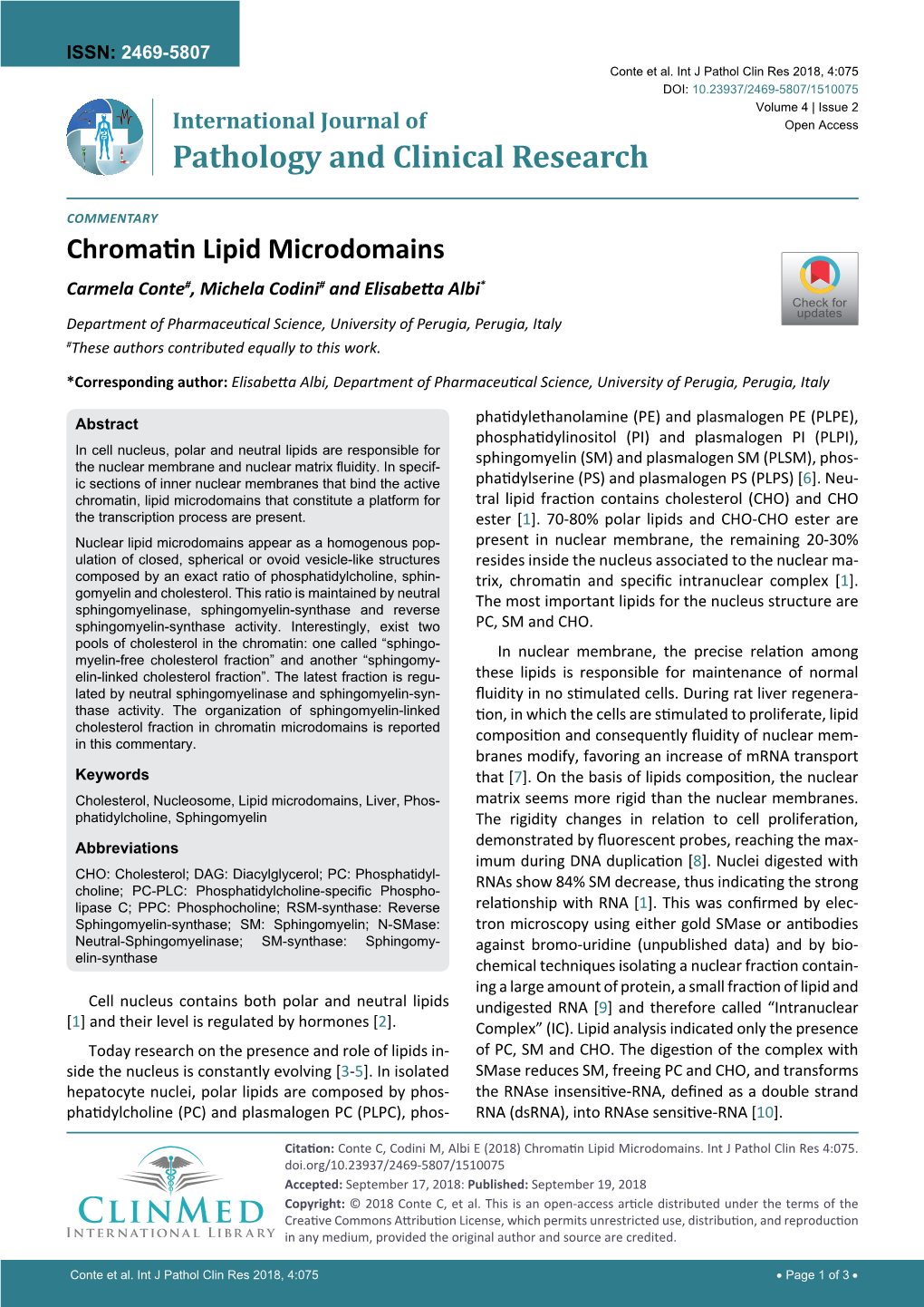 Chromatin Lipid Microdomains