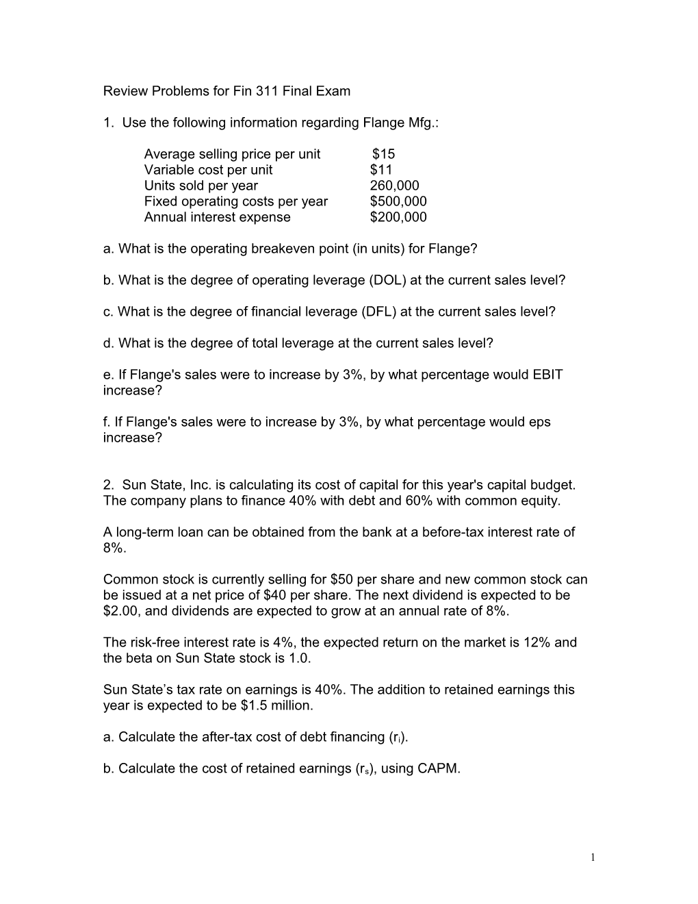 Problem Set #3, Fall 2005