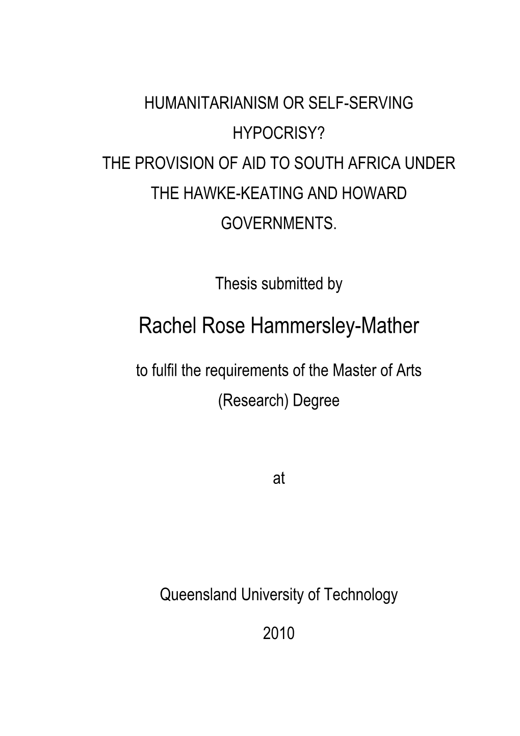 Rachel Hammersley-Mather Thesis